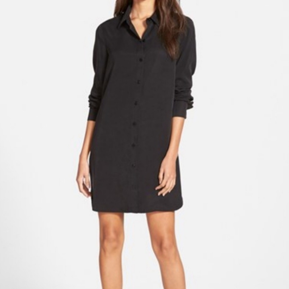 WAYF Black Mini Shirt Buttondown Dress. Women's Size M. 🖤